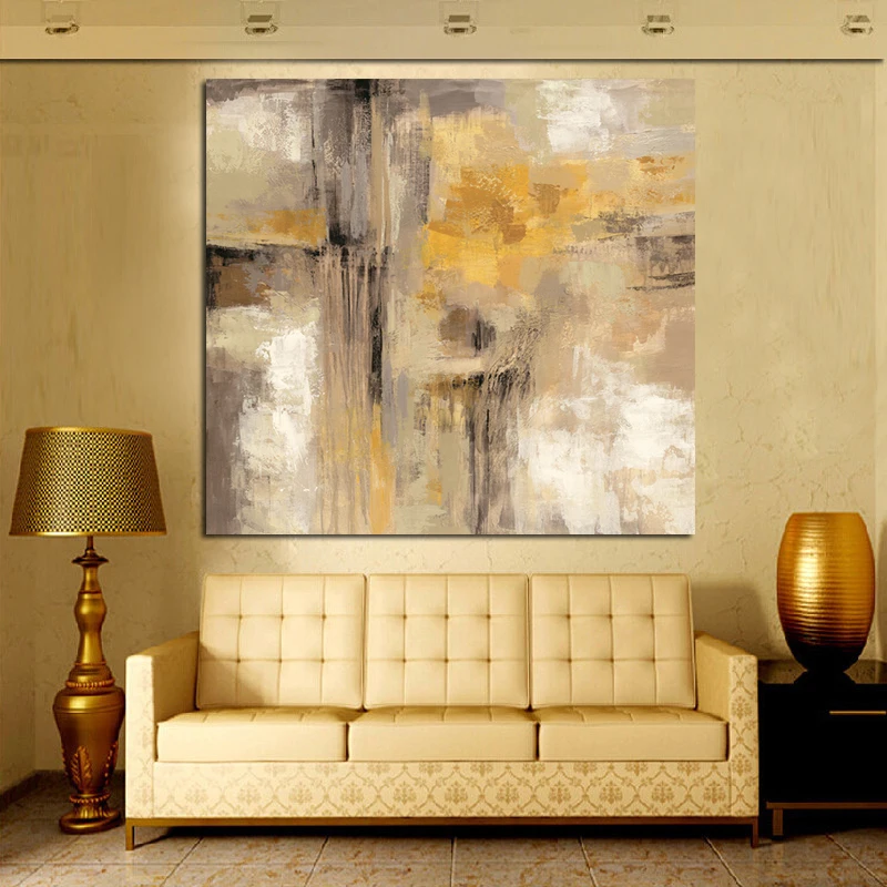Modern Yellow Gray Abstract Oil Painting On Canvas Scandinavian Art Poster Wall Picture For Living Room Sofa Home Decoration
Modern Yellow Gray Abstract Oil Painting On Canvas Scandinavian Art Poster Wall Picture For Living Room Sofa Home Decoration