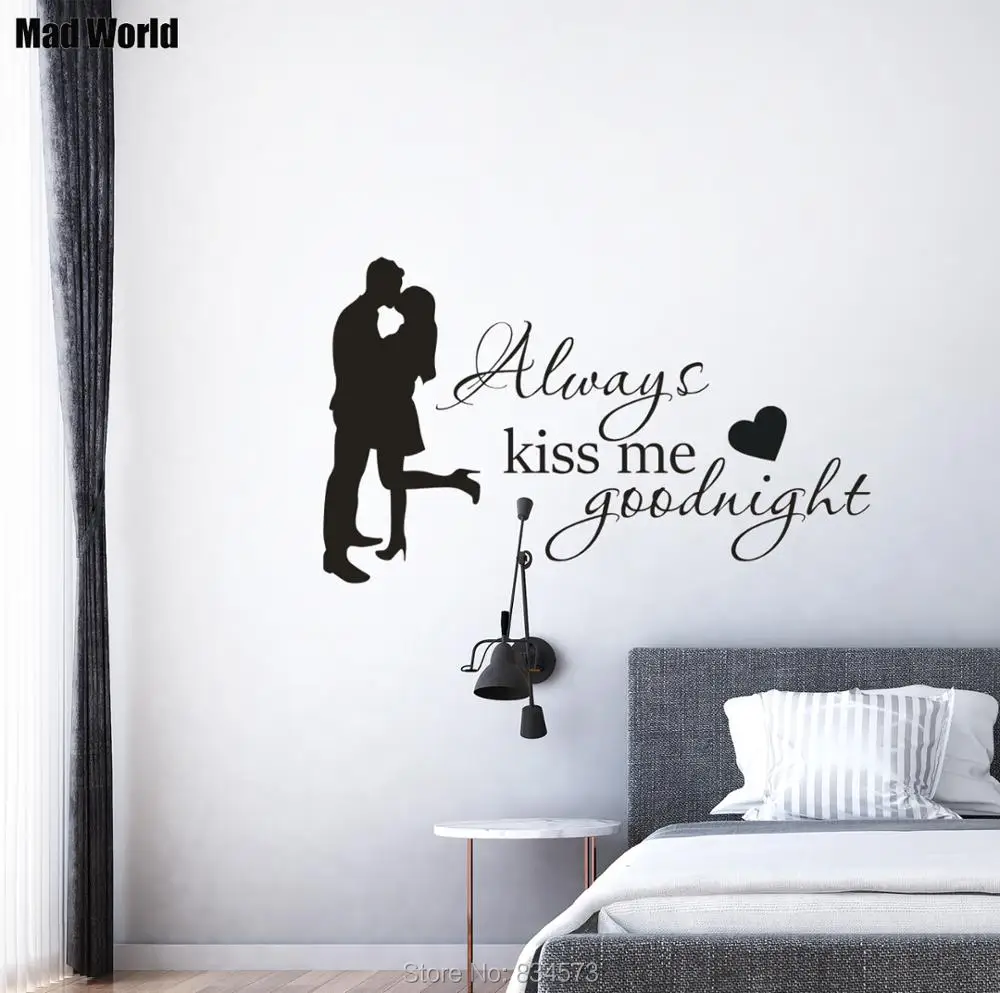 Husband and wife Always Kiss Me Goodnight Wall Art Stickers Wall Decals Home DIY Decoration Removable Room Decor Wall Stickers
Husband and wife Always Kiss Me Goodnight Wall Art Stickers Wall Decals Home DIY Decoration Removable Room Decor Wall Stickers