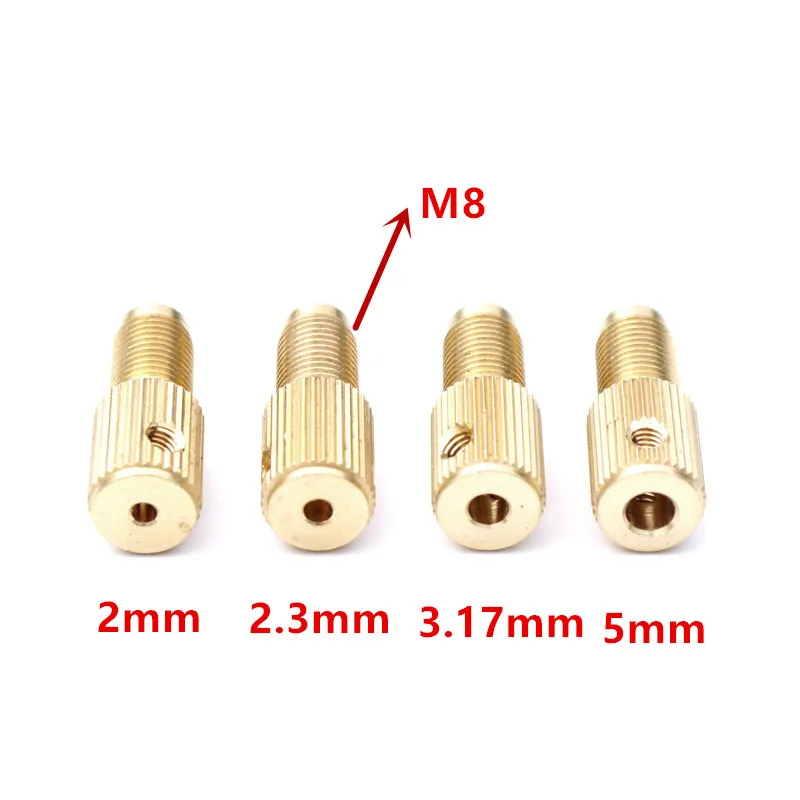 self-tightening Mini brass drill clamp chuck connecting Rod M8 - 2mm/2.3mm/3.17mm/5mm
self-tightening Mini brass drill clamp chuck connecting Rod M8 - 2mm/2.3mm/3.17mm/5mm