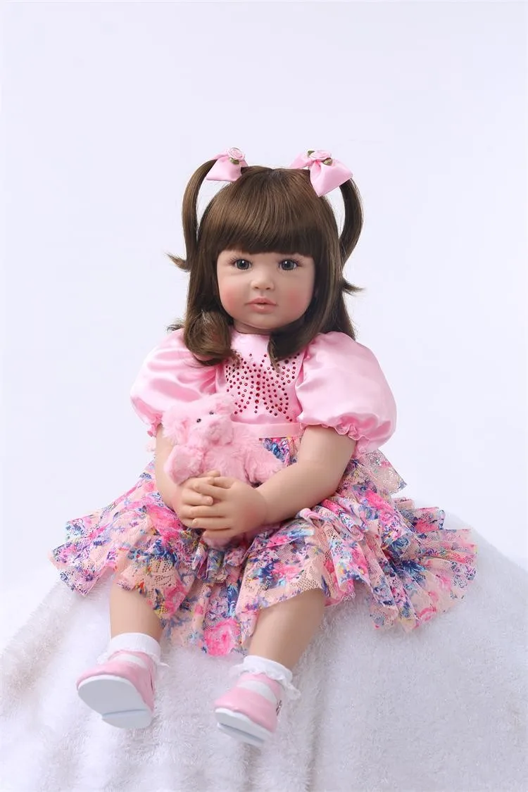 Pursue 60cm soft Silicone Reborn Girl Baby Doll Toy Lifelike Pink Princess Dress Newborn Babies Doll Cute Birthday Gift dollmai
Pursue 60cm soft Silicone Reborn Girl Baby Doll Toy Lifelike Pink Princess Dress Newborn Babies Doll Cute Birthday Gift dollmai
