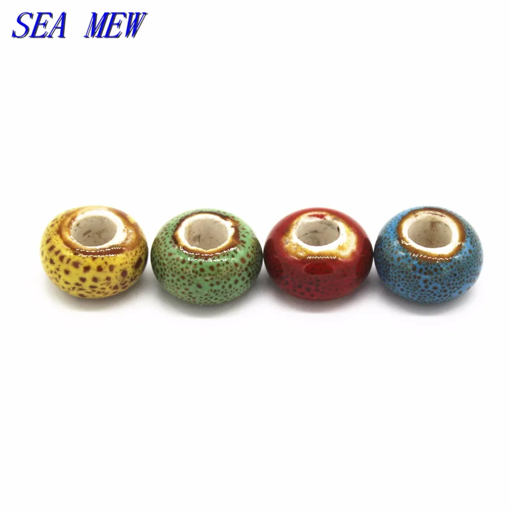 SEA MEW 50PCS 16mm*9mm Round Ceramic Beads Porcelain Loose Beads Handmade 6mm Hole Beads For Jewelry Making
SEA MEW 50PCS 16mm*9mm Round Ceramic Beads Porcelain Loose Beads Handmade 6mm Hole Beads For Jewelry Making