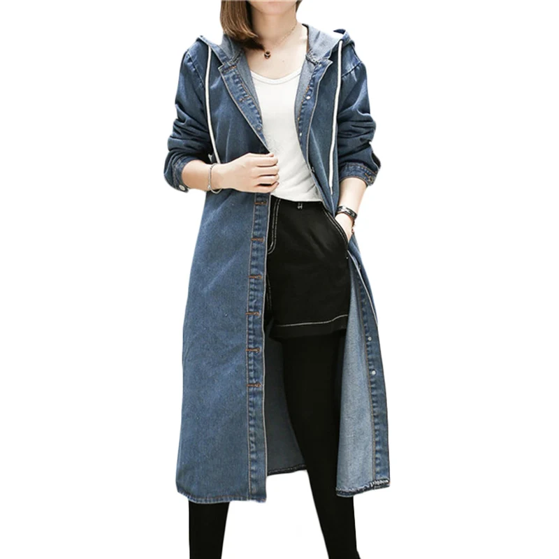 Autumn Winter New Plus size Denim Windbreaker Women long Hooded Denim Trench coats Women's Loose Jeans Base Overcome 5XL F416
Autumn Winter New Plus size Denim Windbreaker Women long Hooded Denim Trench coats Women's Loose Jeans Base Overcome 5XL F416