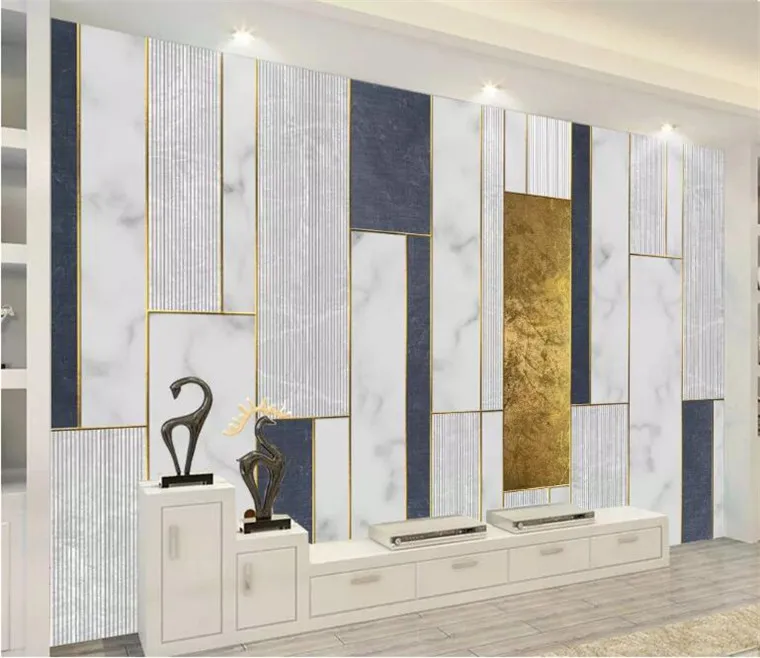 Modern Custom Marble wallpaper mural Nordic gold lines abstract geometric background wall decorative mural 3d wallpaper
Modern Custom Marble wallpaper mural Nordic gold lines abstract geometric background wall decorative mural 3d wallpaper