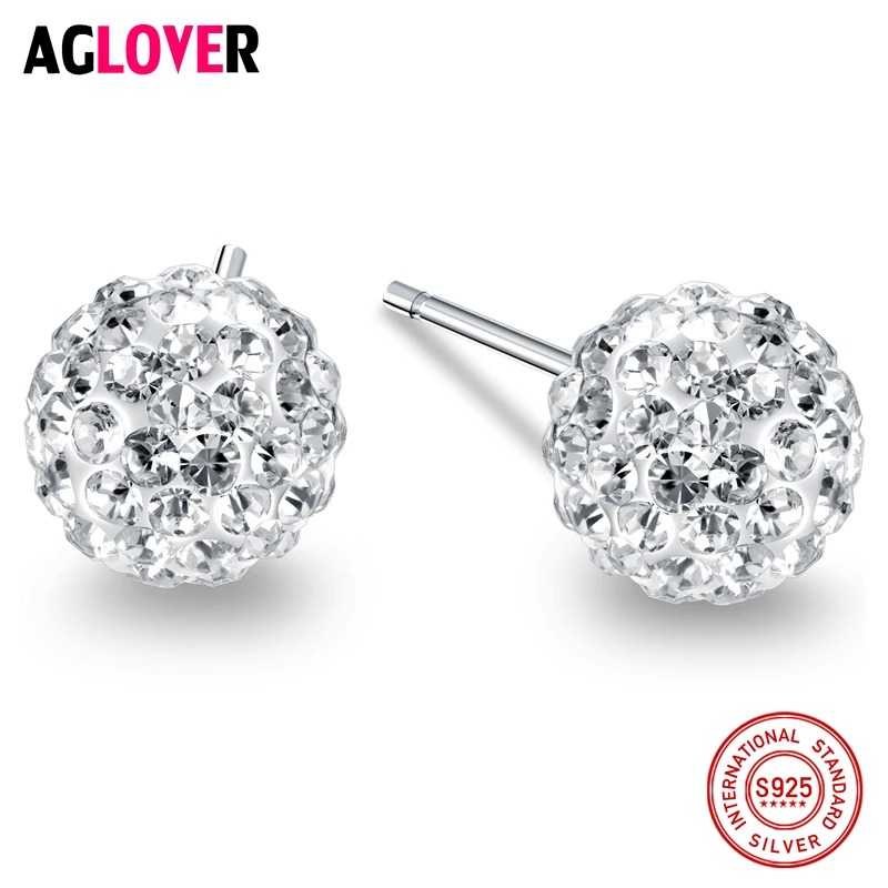 2018 New Real 925 Sterling Silver Stud Earrings Round Zircon CZ Fashion Jewelry Crystal Earrings for Women Men
2018 New Real 925 Sterling Silver Stud Earrings Round Zircon CZ Fashion Jewelry Crystal Earrings for Women Men