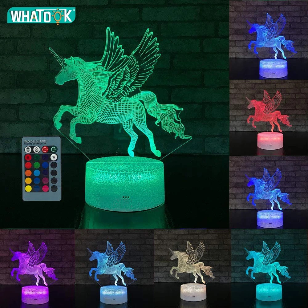 Unicorn 3D LED Night Light Remote Game Table Desk Lamp Atmosphere Bedside Night Lamps Home Bedroom Decor Kids Xmas Birthday Gift
Unicorn 3D LED Night Light Remote Game Table Desk Lamp Atmosphere Bedside Night Lamps Home Bedroom Decor Kids Xmas Birthday Gift