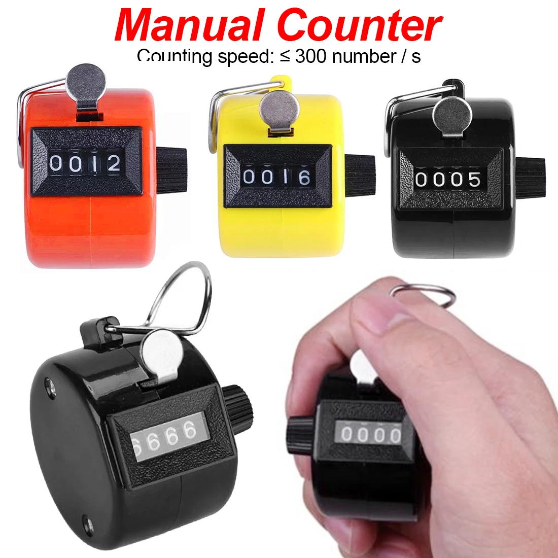 Manual Counting Tally Clicker Timer Soccer Golf Counter 4 Digit Plastic mechanical manual counter Electronic counter
Manual Counting Tally Clicker Timer Soccer Golf Counter 4 Digit Plastic mechanical manual counter Electronic counter