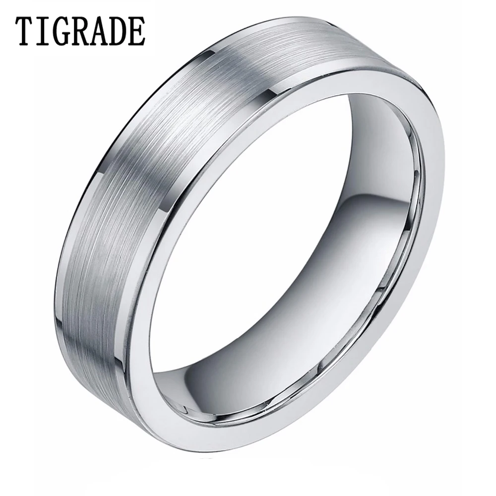 TIGRADE 8mm Silver Color Tungsten Carbide Ring Mens Brushed High Polished Edges Wedding Rings Engagement Band Famale bague homme
TIGRADE 8mm Silver Color Tungsten Carbide Ring Mens Brushed High Polished Edges Wedding Rings Engagement Band Famale bague homme