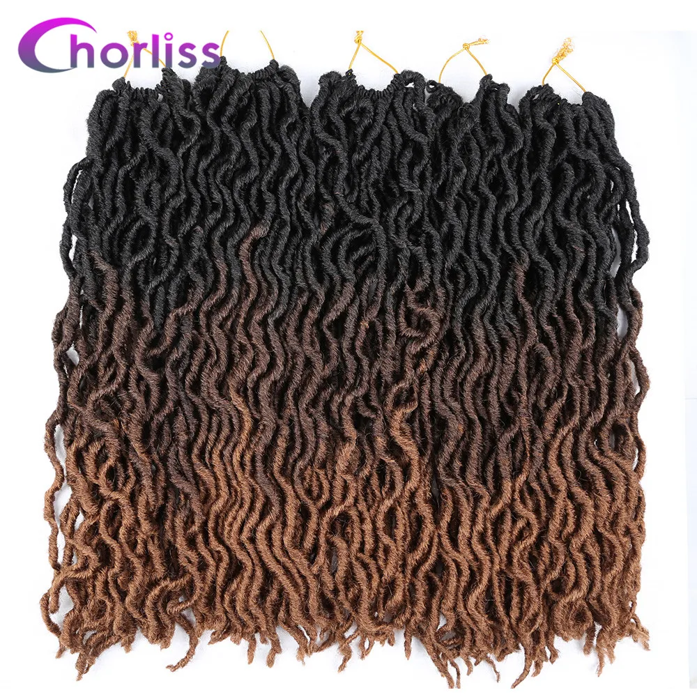 Ombre Goddess Locs синтетические вязанные косички волос 20 дюймов Chorliss женские