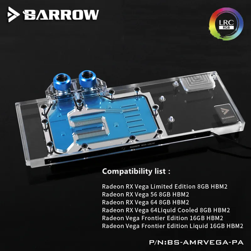 

Barrow LRC 2.0 5V 3PIN AMD public version Radeon RX VEGA full coverage graphics card cold head BS-AMRVEGA-PA