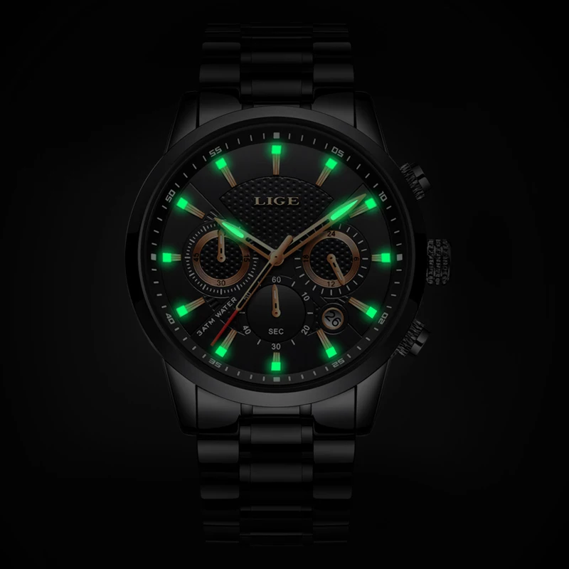 LIGE мужские часы Топ бренд класса люкс водонепроницаемые военные спортивные из