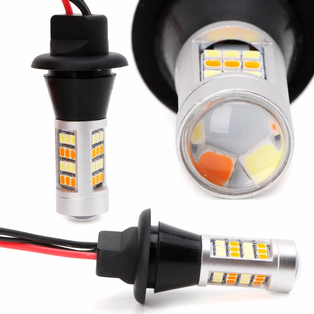 2Pcs 50W 7440 T20 42-LED 2835 Dual-Color Switchback LED DRL Turn Signal Light Kit
2Pcs 50W 7440 T20 42-LED 2835 Dual-Color Switchback LED DRL Turn Signal Light Kit