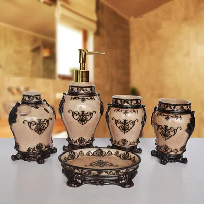 5pcs Resin Bathroom Set Liquid Soap Dispenser Toothbrush Holder Home Accessories Decoration Wedding gifts
5pcs Resin Bathroom Set Liquid Soap Dispenser Toothbrush Holder Home Accessories Decoration Wedding gifts