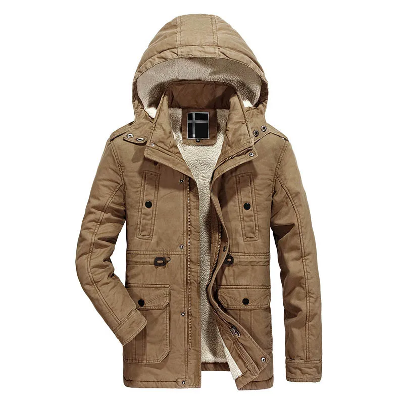 Winter Parka Jacket Men Casual Hooded Collar Removable Thick Warm Wool Liner Winter Mens Outerwear Windbreaker Mid-long Coat Men
Winter Parka Jacket Men Casual Hooded Collar Removable Thick Warm Wool Liner Winter Mens Outerwear Windbreaker Mid-long Coat Men