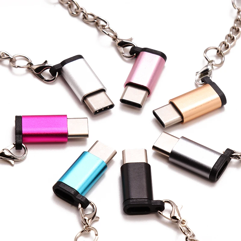 Микро usb type-C мобильный телефон мини зарядное устройство адаптер с брелок для samsung