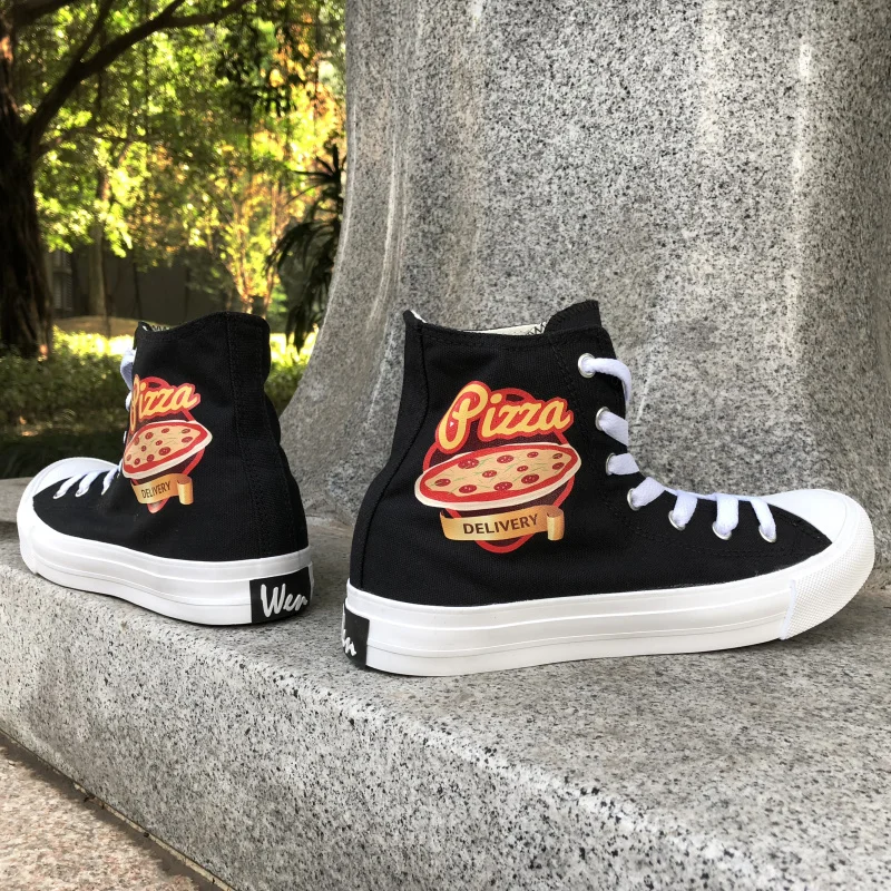 Wen Design Pizza DELIVERY High Top Men Skateboarding Shoes Black Women Canvas Sneakers Plimsolls Lace up Trainers Special Gifts
Wen Design Pizza DELIVERY High Top Men Skateboarding Shoes Black Women Canvas Sneakers Plimsolls Lace up Trainers Special Gifts