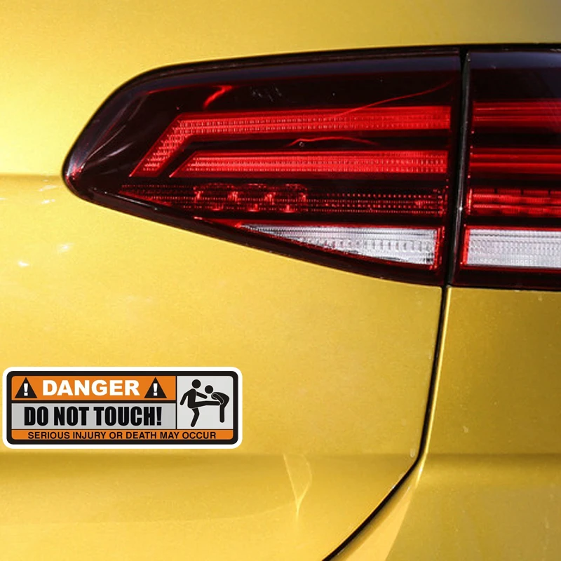 YJZT 2X 12 5 см * 3 9 опасности не прикасайтесь к забавная наклейка для автомобилей