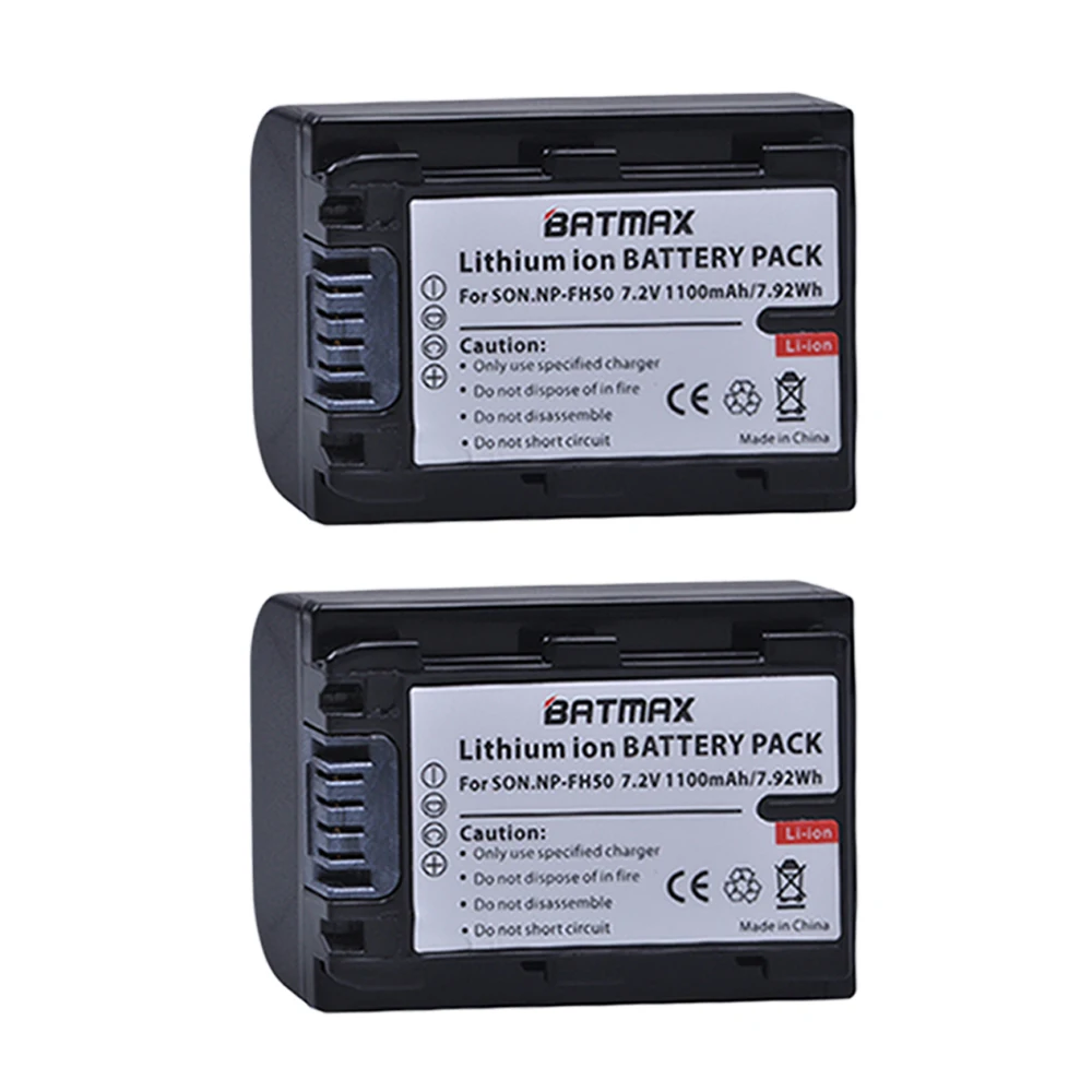 

2PCS NP-FH50 NPFH50 Replacement Battery for Sony FH70 FH100 A230 A330 A290 A380 A390 HDR-TG1E TG3 TG5 TG7 DSC-HX1 DSC-HX200