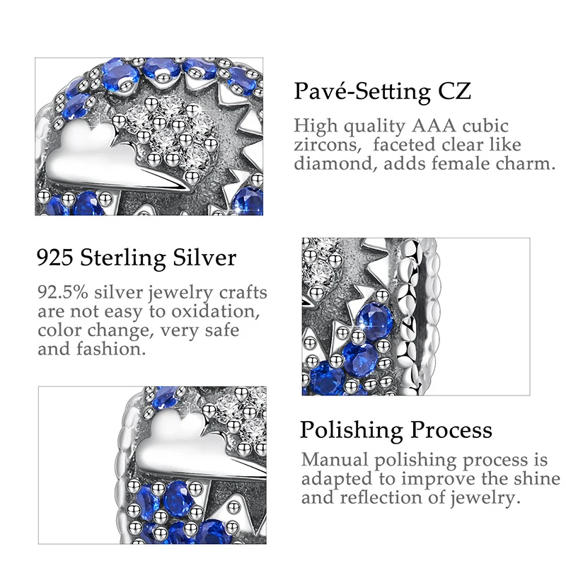 Eudora Real 925 Sterling Silver Blue Zircon Charm fit Women Girls Bracelets&Necklaces Fashion Jewelry Romantic Gift 2019 New
Eudora Real 925 Sterling Silver Blue Zircon Charm fit Women Girls Bracelets&Necklaces Fashion Jewelry Romantic Gift 2019 New