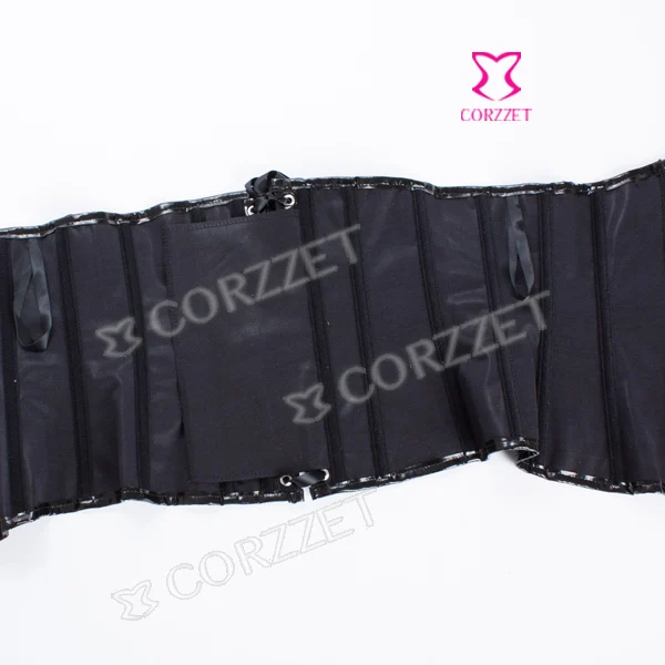 Сексуальный черный глянцевый корсет из ПВХ кожи для талии Шелковый готический