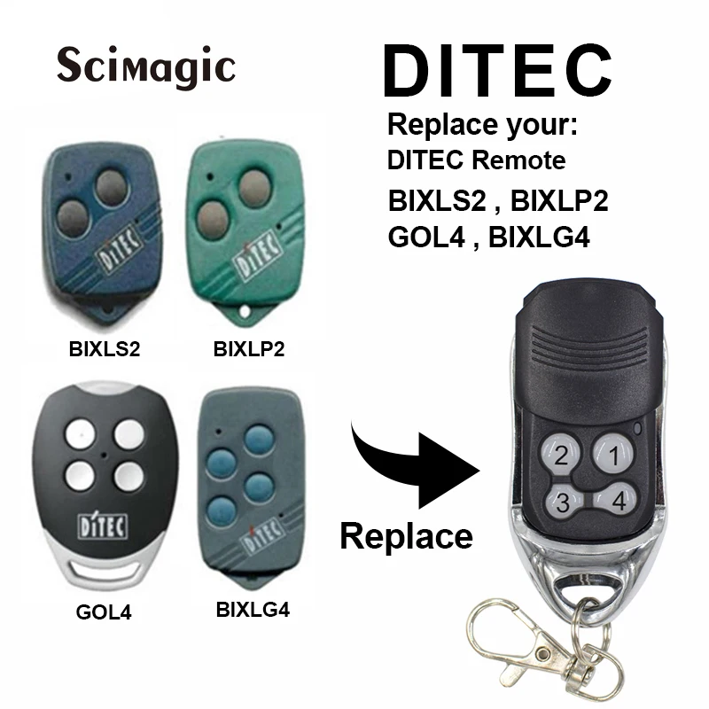 Ditec BIXLS2 BIXLP2 GOL4 BIXLG4 двери гаража дистанционный пульт 433,92/433 МГц Роллинг-код брелоков DITEC ручной передатчик
Ditec BIXLS2 BIXLP2 GOL4 BIXLG4 двери гаража дистанционный пульт 433,92/433 МГц Роллинг-код брелоков DITEC ручной передатчик