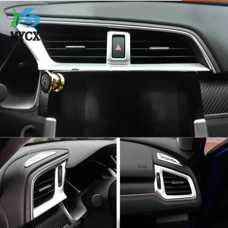 ABS For Honda Civic 2016 2017 2018 Air Conditioning AC Outlet Vent Frame Cover Trim 3 Pcs / Silver Style
ABS For Honda Civic 2016 2017 2018 Air Conditioning AC Outlet Vent Frame Cover Trim 3 Pcs / Silver Style