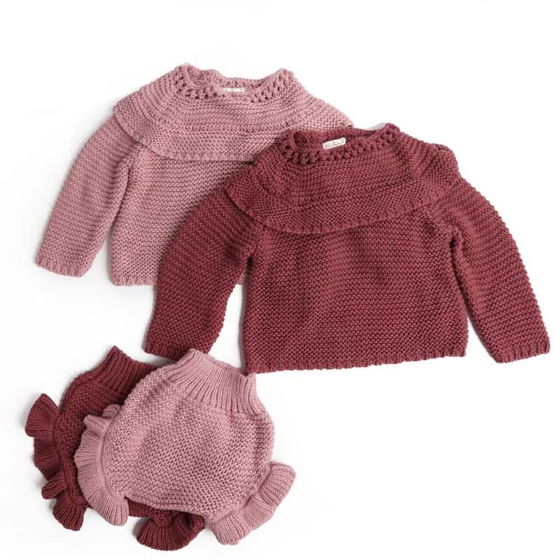 Baby knitting Clothing Sets Two Girls Suit Knit 0-2 Year Cotton Baby Long Sleeve Blouse + Lotus Leaf Shorts Baby Clothing Set
Baby knitting Clothing Sets Two Girls Suit Knit 0-2 Year Cotton Baby Long Sleeve Blouse + Lotus Leaf Shorts Baby Clothing Set