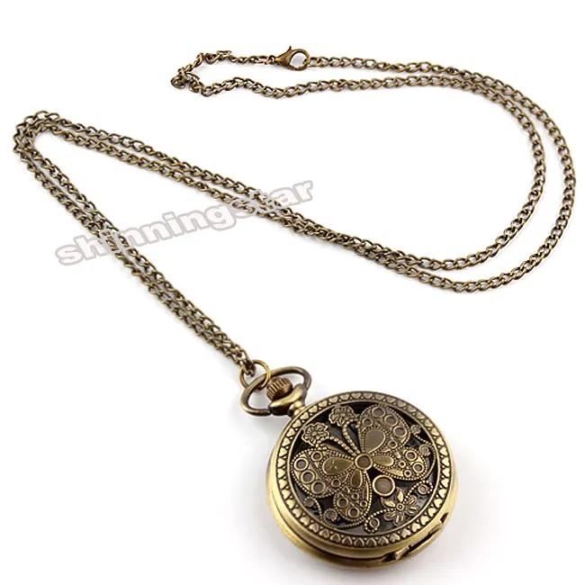 Butterfly Pocket Watch Necklace Fob Watches with Chain Hollow Laser Engraved Women Girl Lady Gift Retro Style Open Work Clock
Butterfly Pocket Watch Necklace Fob Watches with Chain Hollow Laser Engraved Women Girl Lady Gift Retro Style Open Work Clock