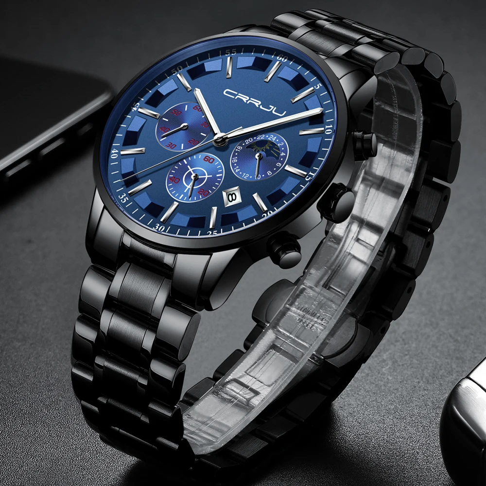 CRRJU Gold Watches for Men 2019 Male Watch Stainless Steel Band Chronograph Quartz Clock Fashion Sport Waterproof Watch
CRRJU Gold Watches for Men 2019 Male Watch Stainless Steel Band Chronograph Quartz Clock Fashion Sport Waterproof Watch