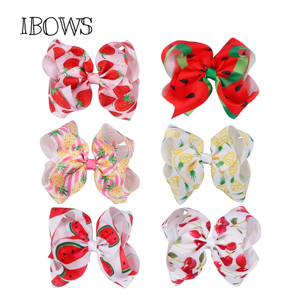 7" Fruit Ribbon Hair Bows Summer Style Girls Boutique Bowknot Cotton Watermelon Headbands Cute Hair Clip Kids Hair Accessories
7" Fruit Ribbon Hair Bows Summer Style Girls Boutique Bowknot Cotton Watermelon Headbands Cute Hair Clip Kids Hair Accessories