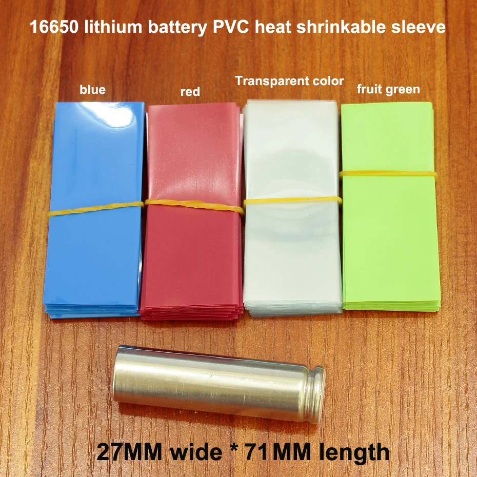 100pcs/lot 16650 lithium battery PVC heat shrinkable tube Battery skin shrink film battery sleeve heat shrinkable sleeve
100pcs/lot 16650 lithium battery PVC heat shrinkable tube Battery skin shrink film battery sleeve heat shrinkable sleeve