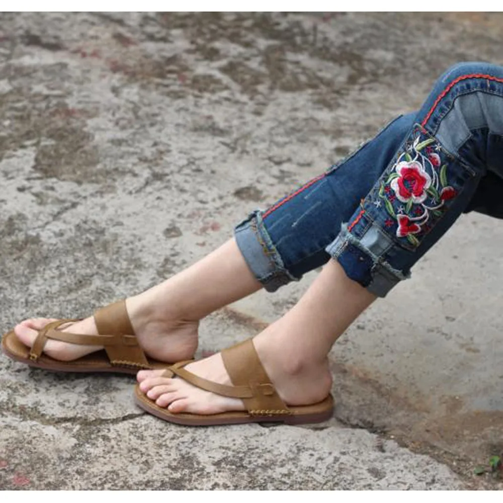 Женские тапочки из коровьей кожи с натуральным лицевым покрытием Женская обувь в