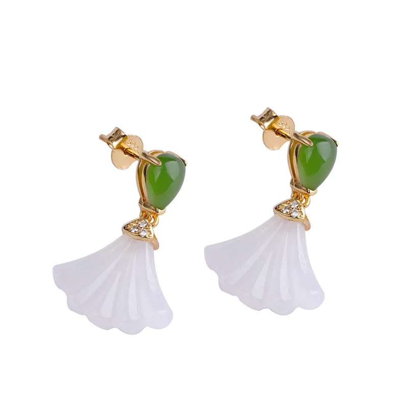 Vintage Elegant Jade Earrings For Lady Elegant Golden Color Real 925 Sterling Silver Earrings For Wedding Engagement Original
Vintage Elegant Jade Earrings For Lady Elegant Golden Color Real 925 Sterling Silver Earrings For Wedding Engagement Original