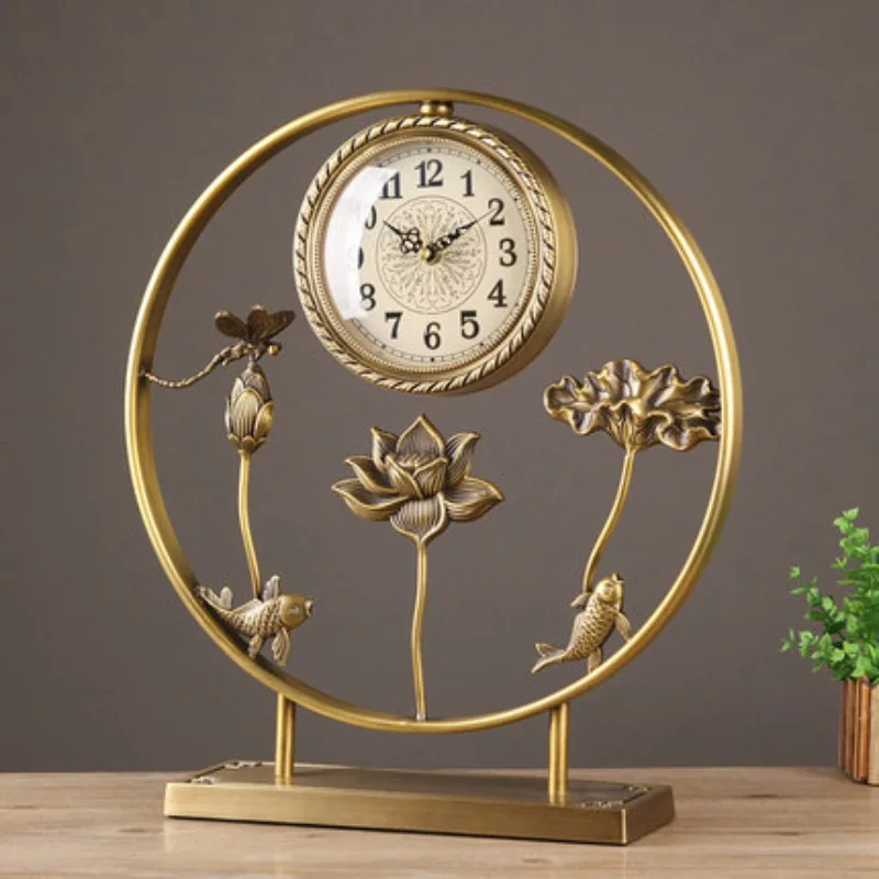 12 Inches Chinese Pure Copper Silent Clock Yellow Bedroom Study Living Room Bedside Squid Lotus Pattern Table Clock Wake Up Tool
12 Inches Chinese Pure Copper Silent Clock Yellow Bedroom Study Living Room Bedside Squid Lotus Pattern Table Clock Wake Up Tool
