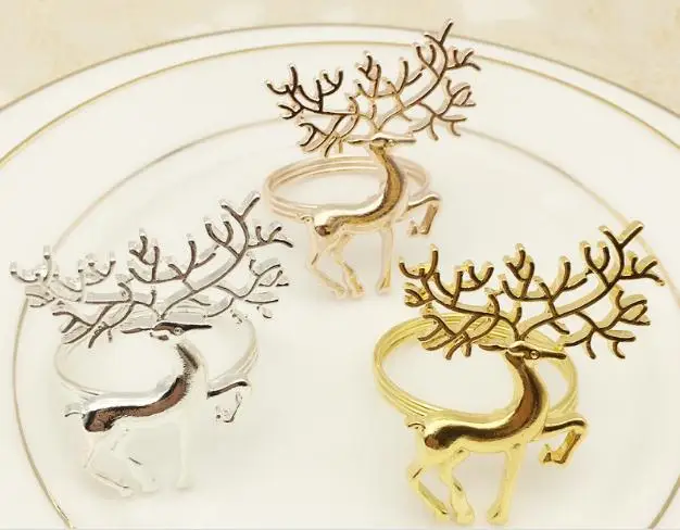 50pcs Upscale Exquisite Elk Deer Napkin Ring Ornament for Christmas Napkin Buckle for Hotel Wedding Party Table Decoration
50pcs Upscale Exquisite Elk Deer Napkin Ring Ornament for Christmas Napkin Buckle for Hotel Wedding Party Table Decoration