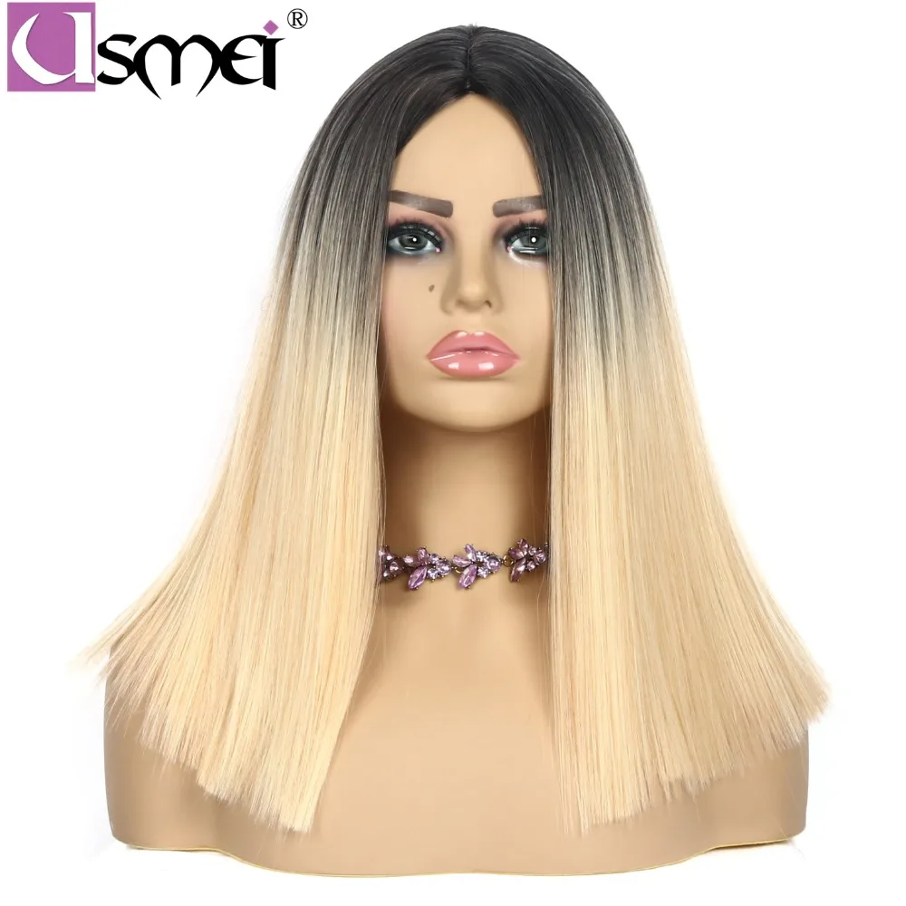 Ombre Blonde Straight short Synthetic Wigs For Women 6 color Black Pink Brown Wigs 14 inch can be Cosplay Wig USMEI natural hair
Ombre Blonde Straight short Synthetic Wigs For Women 6 color Black Pink Brown Wigs 14 inch can be Cosplay Wig USMEI natural hair