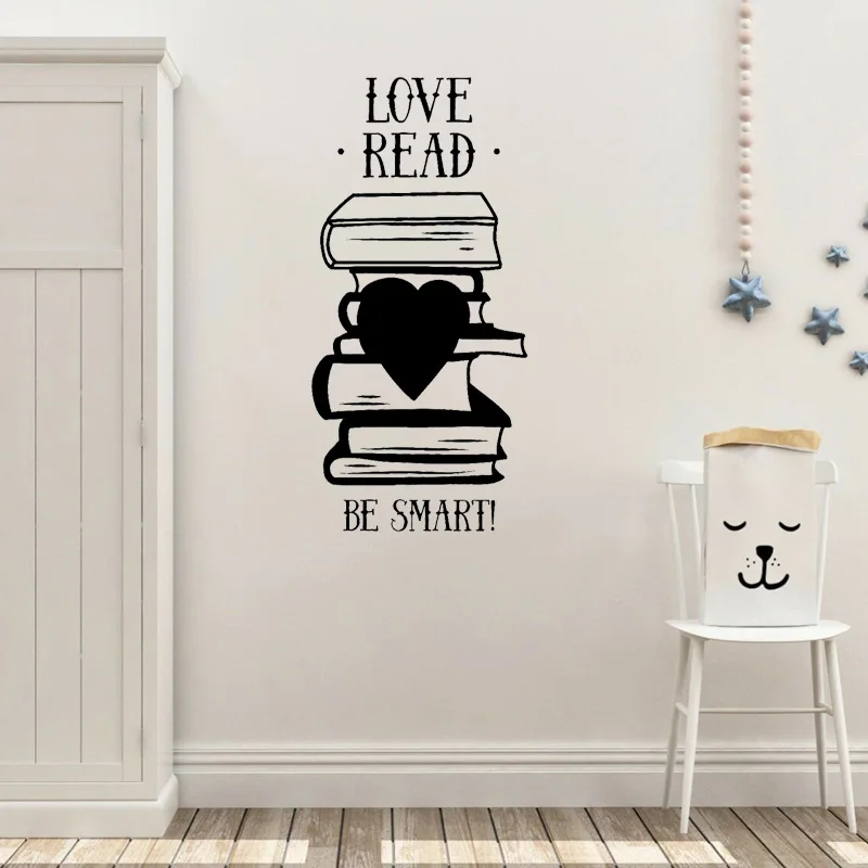 YOJA 32 2 см * 68 Love READ BE SMART Library книжный магазин Декор ПВХ Наклейка на стену в комнату