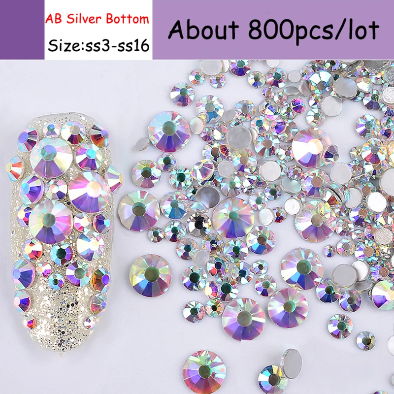 Mix Size SS3-SS16 800pcs Crystal Clear AB Non Hotfix Flatback Rhinestones Nail Rhinestones For Nails 3D Nail Art Decoration Gems
Mix Size SS3-SS16 800pcs Crystal Clear AB Non Hotfix Flatback Rhinestones Nail Rhinestones For Nails 3D Nail Art Decoration Gems