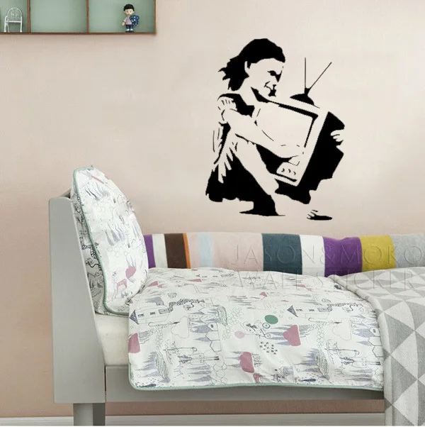 Banksy ' Girl With TV ' Medium Wall Sticker Decal Home Art Decor Decal for home mural wallpaper wall art, 45*75CM Free shipping
Banksy ' Girl With TV ' Medium Wall Sticker Decal Home Art Decor Decal for home mural wallpaper wall art, 45*75CM Free shipping