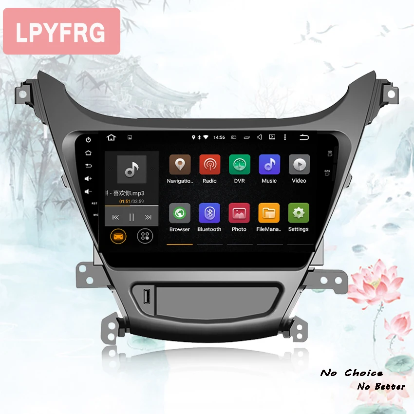 Фото Автомагнитола android 10 4 Гб ОЗУ + 64 ПЗУ Dvd плеер для hyundai elantra AVANTE MD 2014 2015