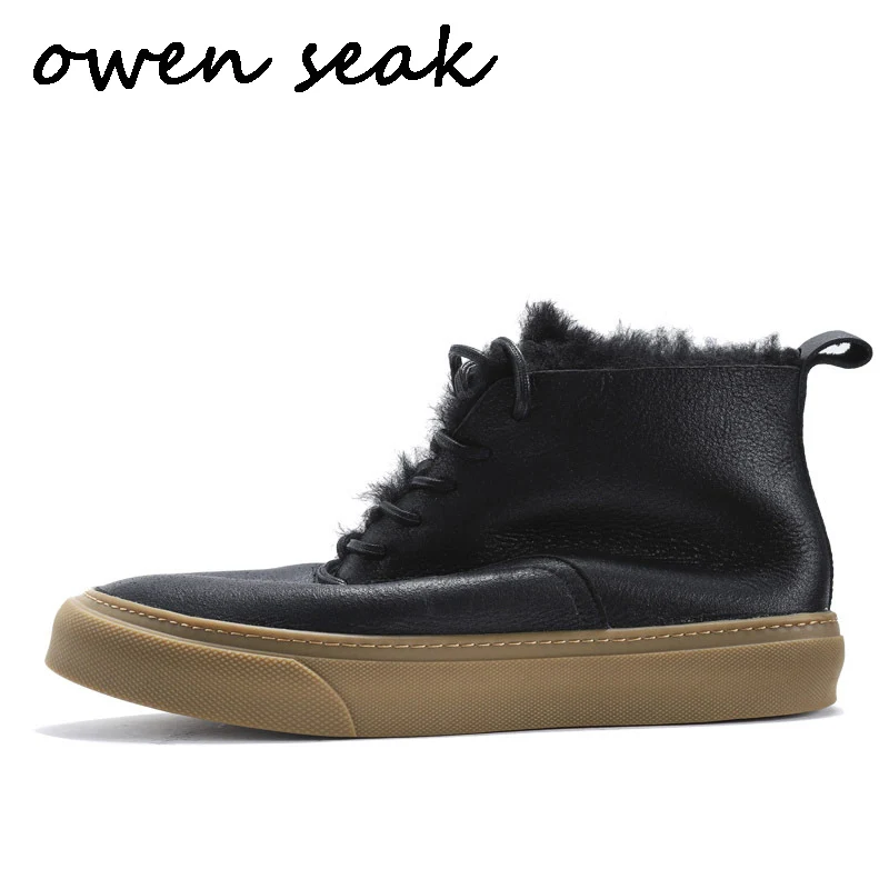 Owen Seak Men Fur Snow Boots High-TOP Ankle Luxury Trainers Cow Leather Shearling Lace Up Casual Shoes Winter Flat Boots
Owen Seak Men Fur Snow Boots High-TOP Ankle Luxury Trainers Cow Leather Shearling Lace Up Casual Shoes Winter Flat Boots