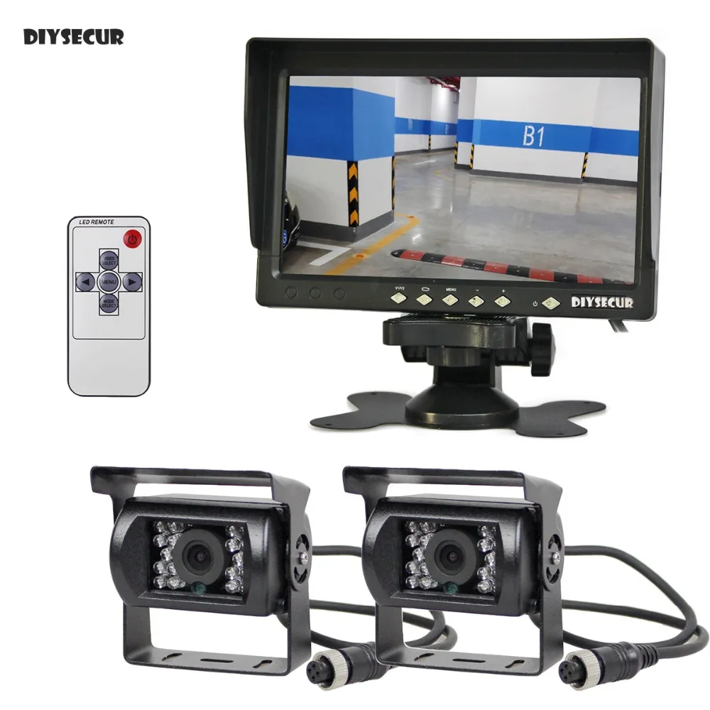 DIYSECUR AHD 7" LCD Backup Monitor Rear View Monitor 2 x Waterproof IR Night Vision 1080P AHD Camera for Bus Houseboat Truck
DIYSECUR AHD 7" LCD Backup Monitor Rear View Monitor 2 x Waterproof IR Night Vision 1080P AHD Camera for Bus Houseboat Truck