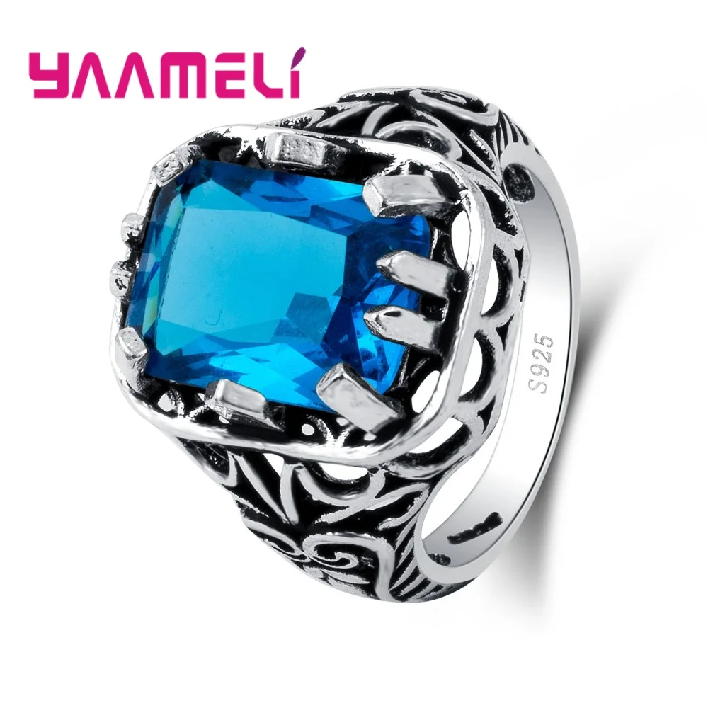 New Arrivals Punk Style Square Blue Zircon Rings Women /Men Party Wedding Vintage Silver Jewelry Accessories
New Arrivals Punk Style Square Blue Zircon Rings Women /Men Party Wedding Vintage Silver Jewelry Accessories