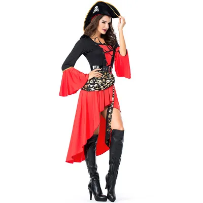 3 Pieces Hot Sale Female Skull Pirate Dress Classic Pirates Costumes for Woman Cosplay Halloween Pirate Costume
3 Pieces Hot Sale Female Skull Pirate Dress Classic Pirates Costumes for Woman Cosplay Halloween Pirate Costume