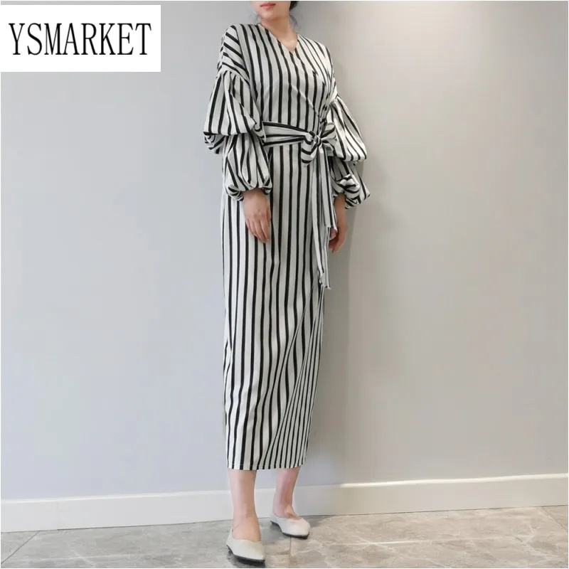 YSMARKET Muslim Womens Striped Maxi Dress Fashion Lantern Sleeve V neck Sexy Long Dresses Elegant Casual Ladies Wear To Work
YSMARKET Muslim Womens Striped Maxi Dress Fashion Lantern Sleeve V neck Sexy Long Dresses Elegant Casual Ladies Wear To Work