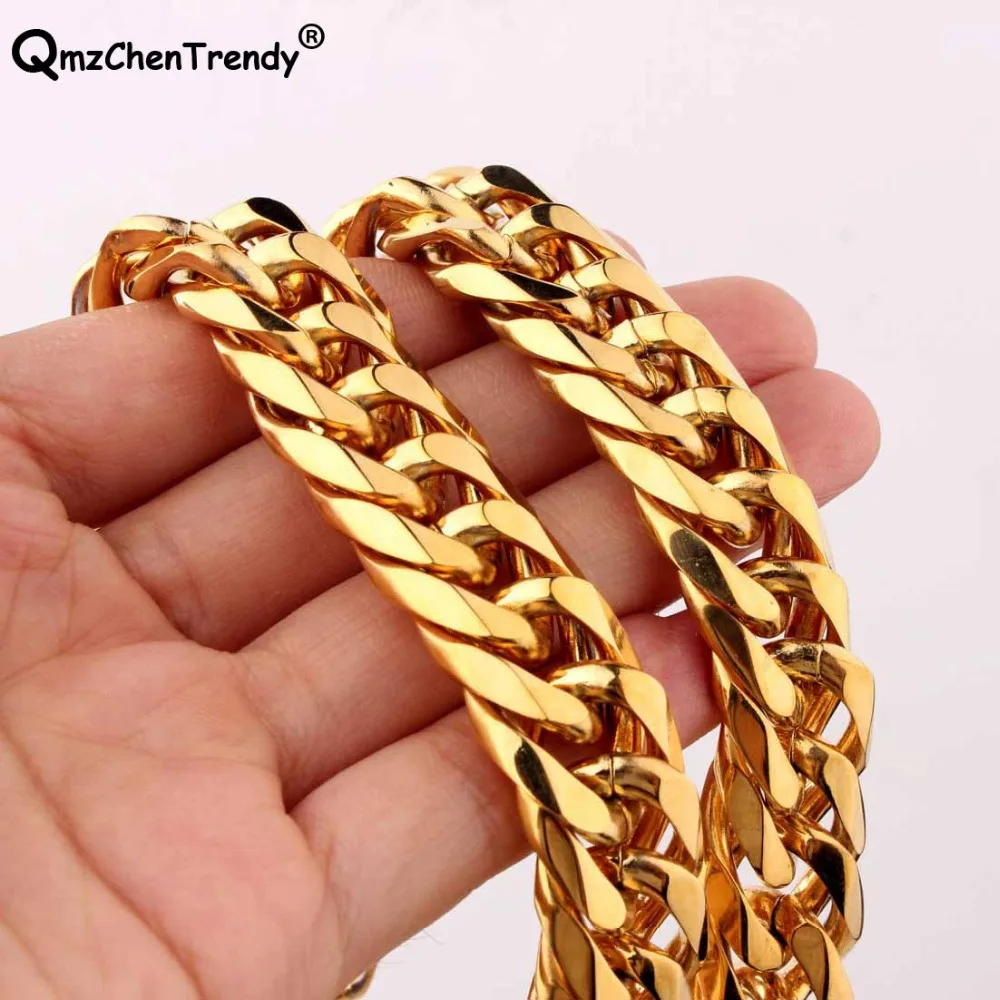 Miami Cuban Chains For Men Hip Hop Punk Necklace Wholesale Stainless Steel Curb Charm Necklace 13mm 55cm/66cm/71cm/76cm
Miami Cuban Chains For Men Hip Hop Punk Necklace Wholesale Stainless Steel Curb Charm Necklace 13mm 55cm/66cm/71cm/76cm