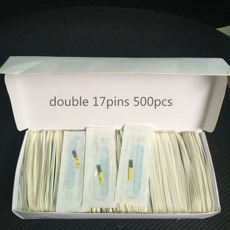 500pcs 17 Pin Double Needles Blade For Permanent Eeybrow tattoo needle tips Manual Beauty Makeup microblading blades fog eyebrow
500pcs 17 Pin Double Needles Blade For Permanent Eeybrow tattoo needle tips Manual Beauty Makeup microblading blades fog eyebrow