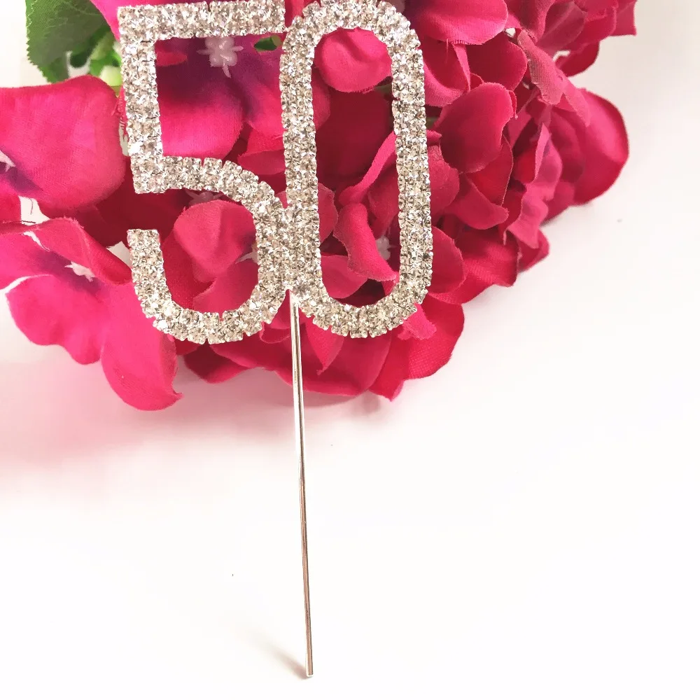 Happy 50th Birthday Wedding Anniversary party decoration 5 cm Number 50 Rhinestone Crystal Cake Topper
Happy 50th Birthday Wedding Anniversary party decoration 5 cm Number 50 Rhinestone Crystal Cake Topper