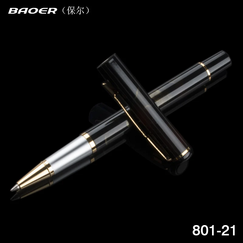 Luxury Metal Rollerball Pen with Golden Clip Baoer Black Ink Smooth Writing Sign Ballpoint Pens Gift
Luxury Metal Rollerball Pen with Golden Clip Baoer Black Ink Smooth Writing Sign Ballpoint Pens Gift