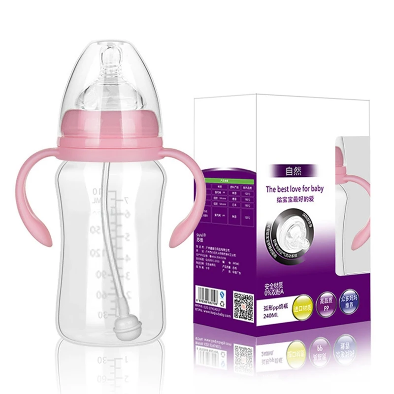 300ML 240ML 180ML Baby Infant PP BPA Free Milk Feeding Bottle With Anti-Slip Handle & Cup Cover Water Bottle
300ML 240ML 180ML Baby Infant PP BPA Free Milk Feeding Bottle With Anti-Slip Handle & Cup Cover Water Bottle