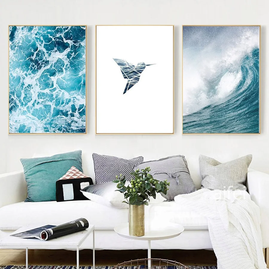 Sea Wave Landscape Nordic Poster Blue Seascape Canvas Painting Modular Wall Pictures For Living Room Home Decoration No Frame
Sea Wave Landscape Nordic Poster Blue Seascape Canvas Painting Modular Wall Pictures For Living Room Home Decoration No Frame